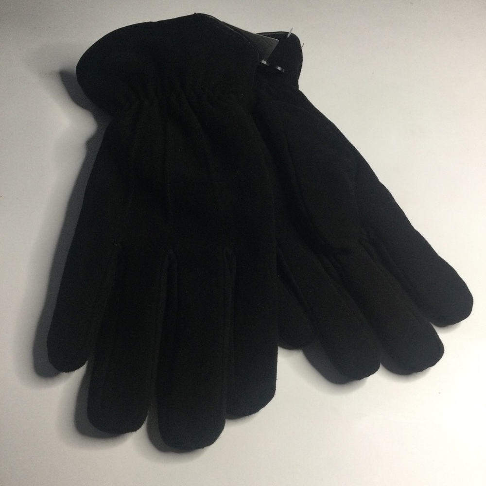 THERMOLITE CORE MENS SUEDE LEATHER GLOVES BLACK SIZE MEDIUM NWT